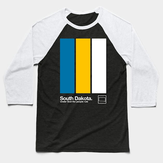 South Dakota State Flag // Original Minimalist Artwork Poster Design Baseball T-Shirt by DankFutura